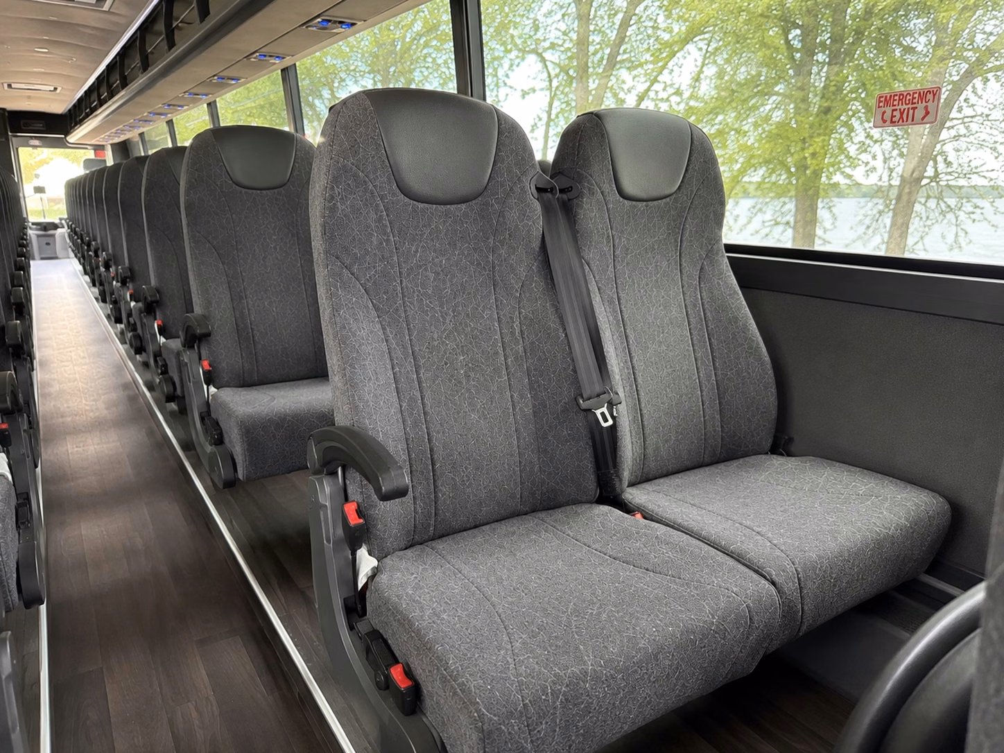 56 passenger charter bus interior